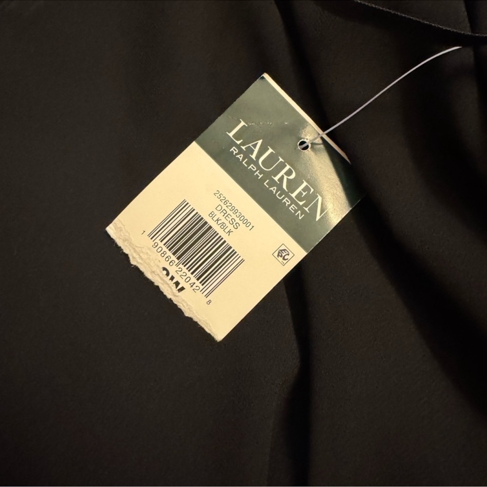 Ralph Lauren Black V-Neck Tiered Ruffle Mini Dress - Picture 4 of 7